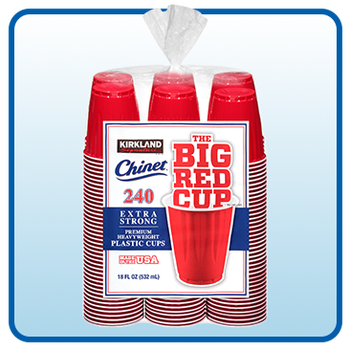 Kirkland Signature Chinet 18 oz Plastic Cup, Red, 240-Count