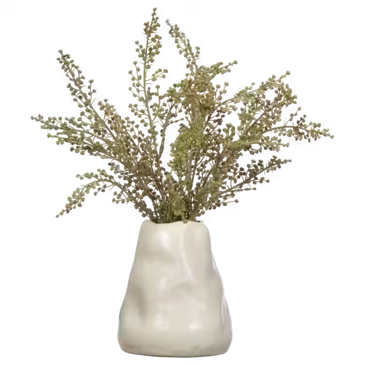 Image of Artificial Stoebe in Ceramic Vase