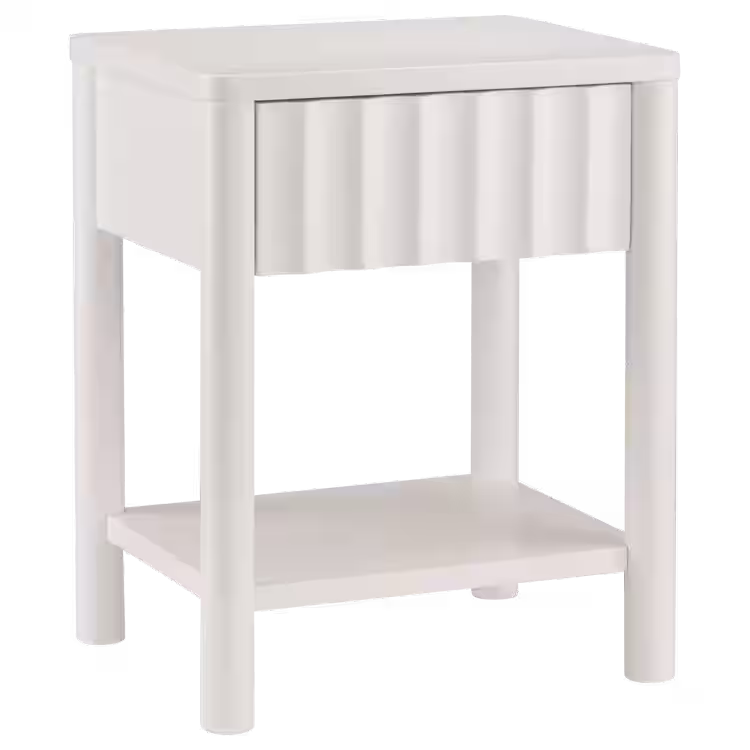 Image of White Nightstand with Drawer