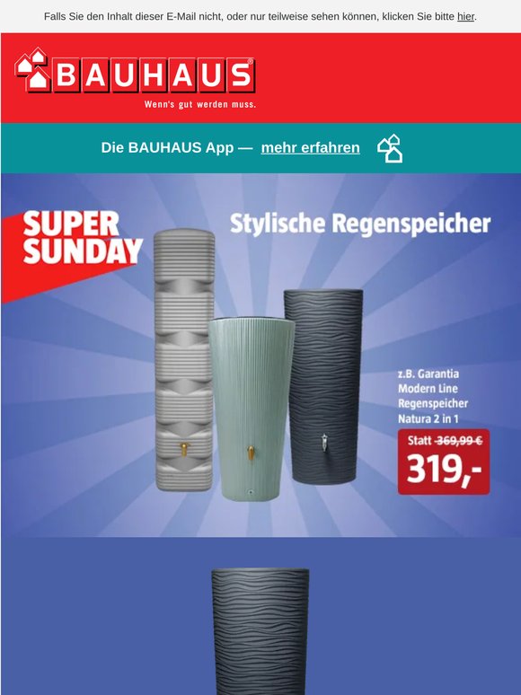 Heute im Super Sunday: Stylische Regentonnen zum Top-Preis!