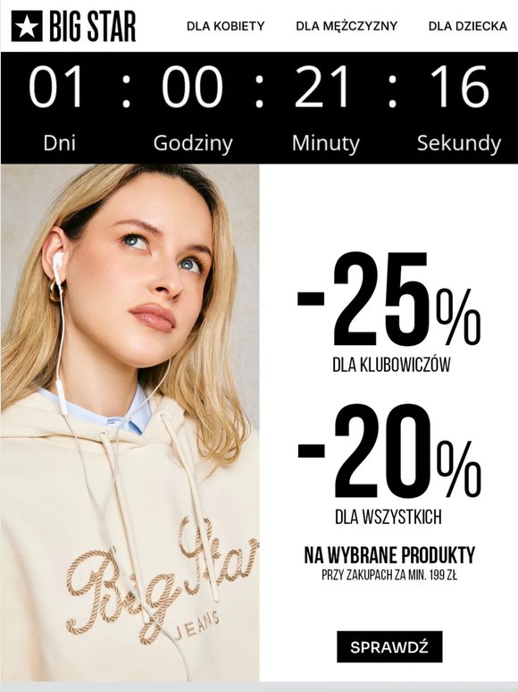 -20% lub -25% dla Klubowiczów! 💙 Tylko przez weekend!