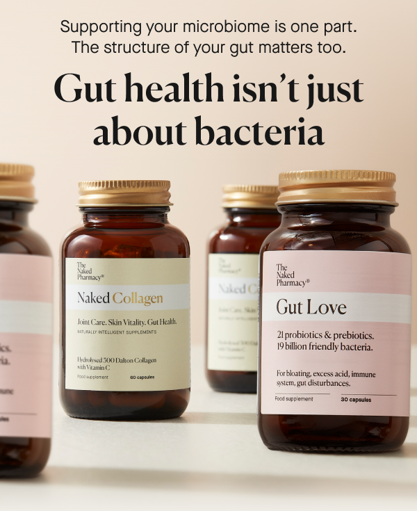Gut Love and Naked Collagen supporting different aspects of gut health