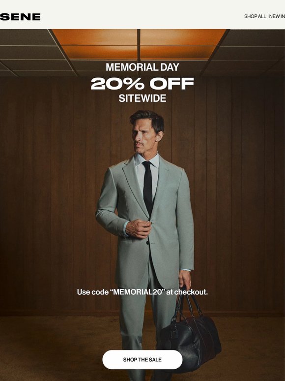 Three occasions. One sale. 20% off sitewide.