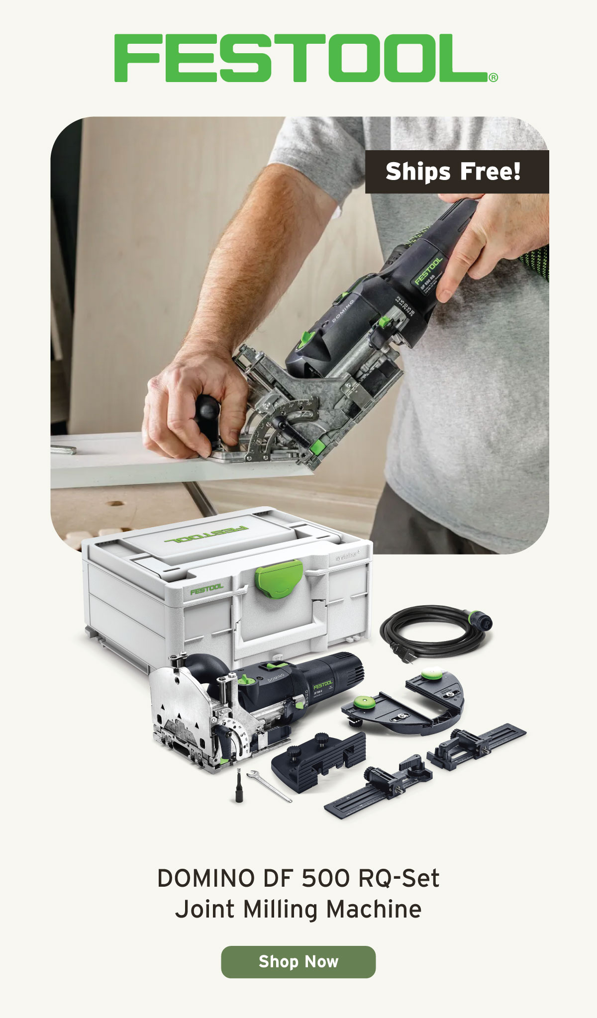 New Festool DOMINO DF500 RQ-Set Joint Milling Machine