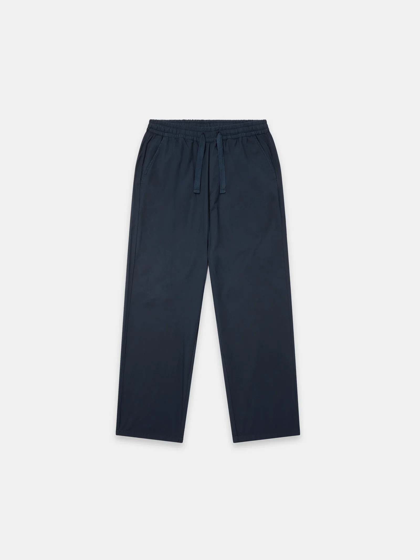 Poplin Drawstring Trouser in Dark Navy