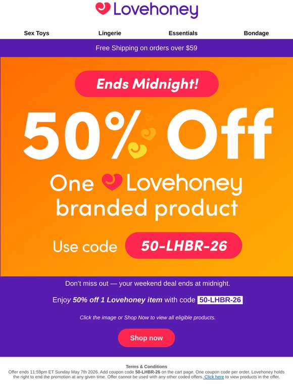 50% Off 1 Item 🚨 Final hours remaining