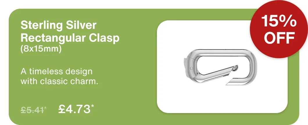 15% OFF Sterling Silver Rectangular Clasp