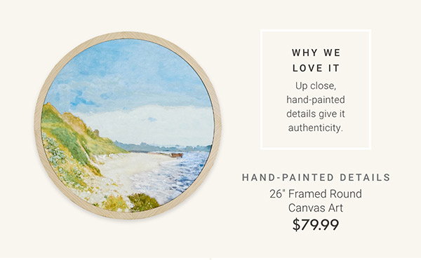 26" Framed Round Canvas Art