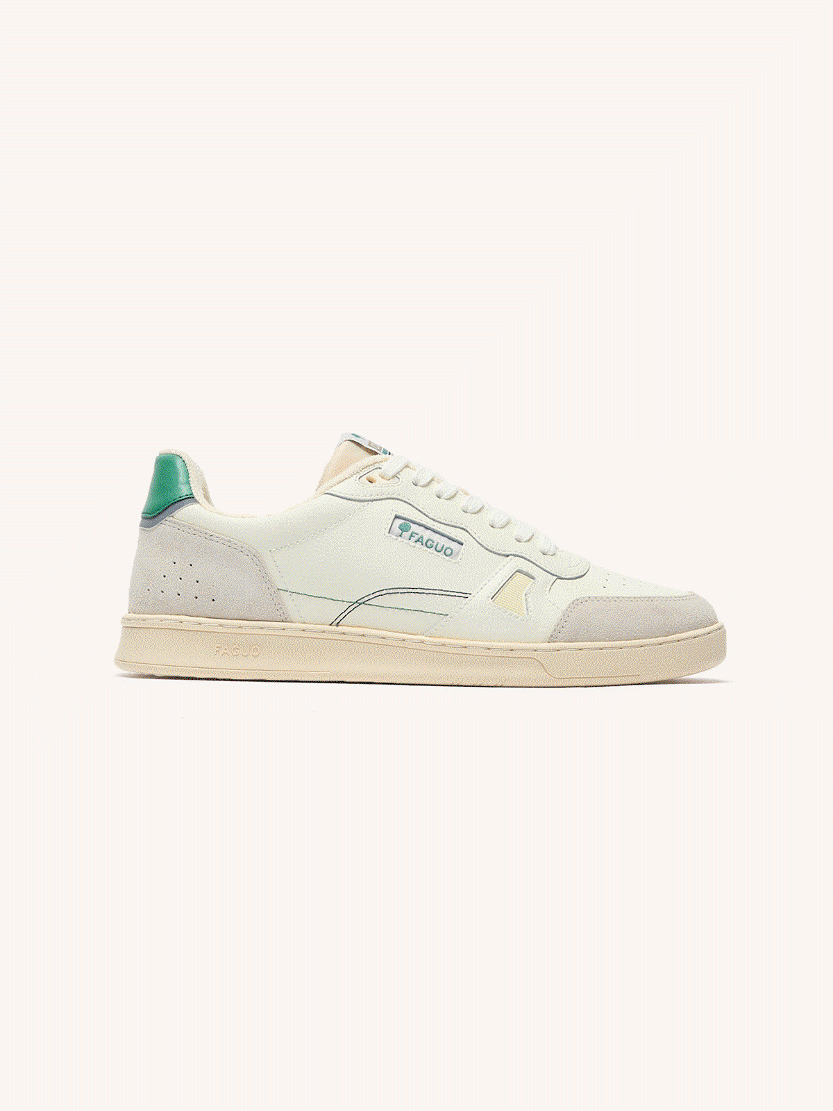 Baskets blanc et vert cuir - COMMUTE 1