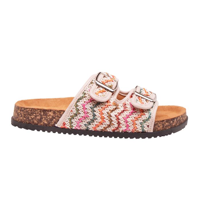West Style Pantolette für Damen mit Korkfussbett multi-color