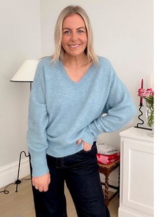 Brushed V Neck Jumper