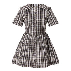 DAMSON MADDER Miley Check Print Mini Shirt Dress