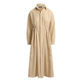 POLO RALPH LAUREN Striped Drawcord Shirt Dress