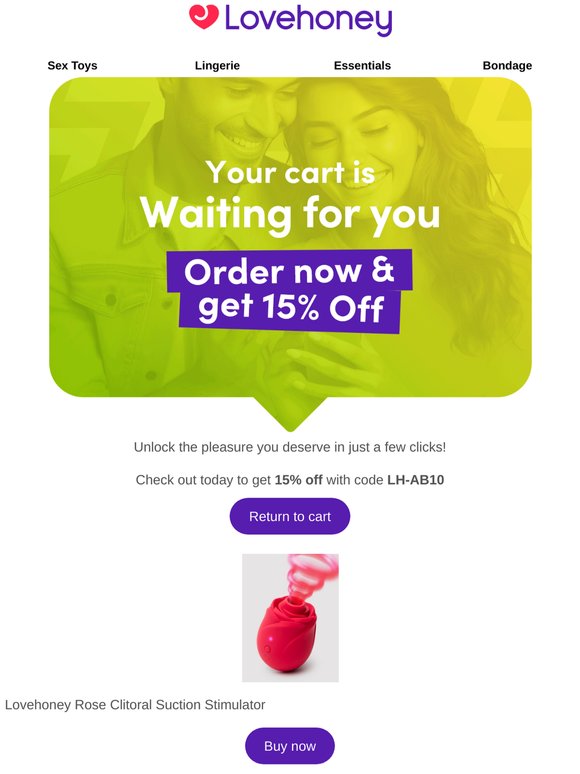 Your cart is waiting with 15% off...