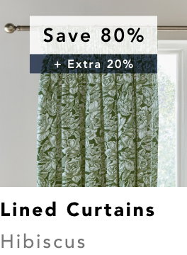 Burleigh x Bedeck of Belfast Hibiscus Lined Curtains in Green