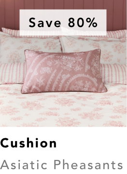 Burleigh x Bedeck of Belfast Asiatic Pheasants Cushion 60cm x 40cm, Pink