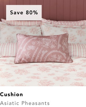 Burleigh x Bedeck of Belfast Asiatic Pheasants Cushion 60cm x 40cm, Pink