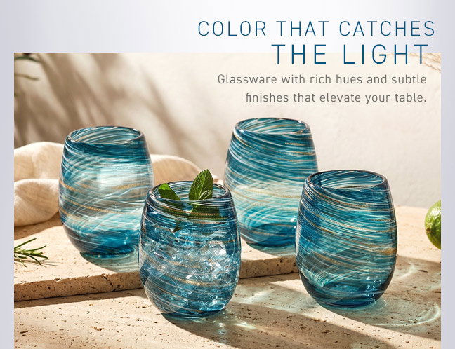 Shop Glassware Colors that Catch the Light