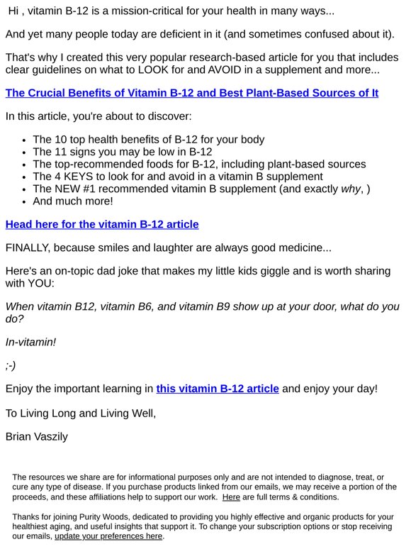 VITAMIN B12 - 10 Top Health Benefits, Top Plant-Based Sources (my new article for YOU, !)