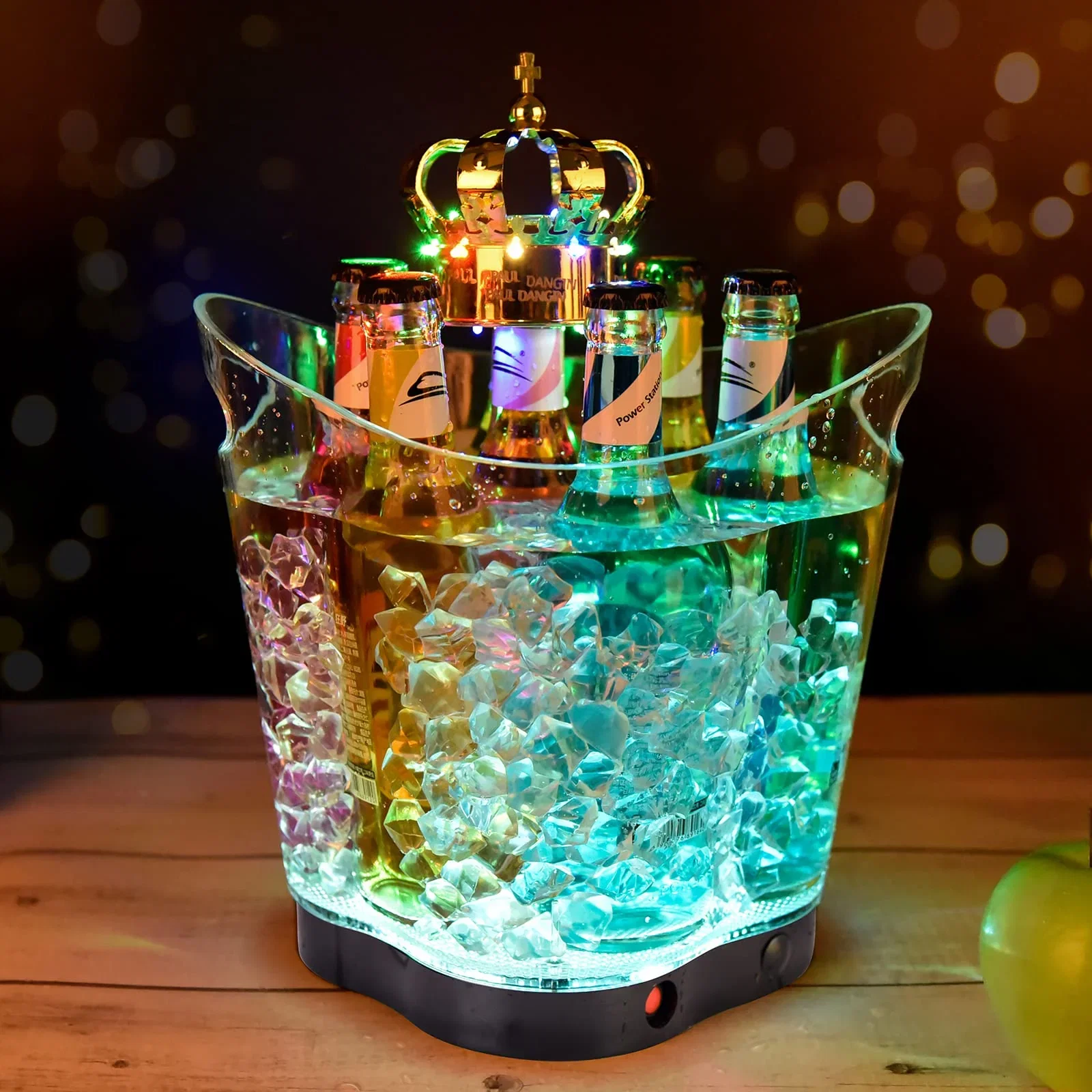 LED Ice Bucket – Portable Colorful Gradient 6L Ice Bucket for Beer, Champagne & Wine