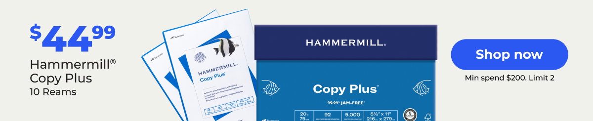 $44.99 Hammermill® Copy Plus (Min spend $200. 10 reams. Limit 2.) - Shop now