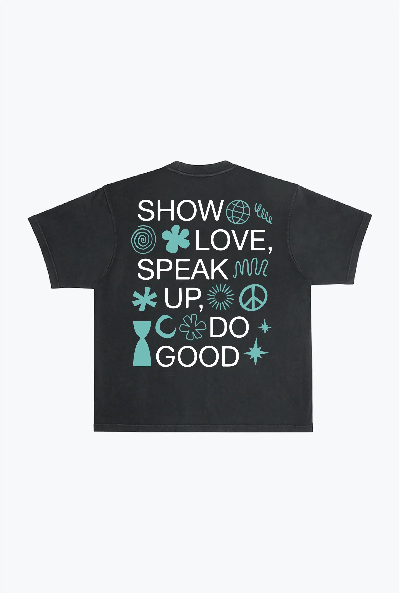 Image of Show Love Heavyweight Garment Dyed T-Shirt - Black