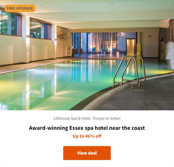 Award-winning Essex spa hotel near the coast