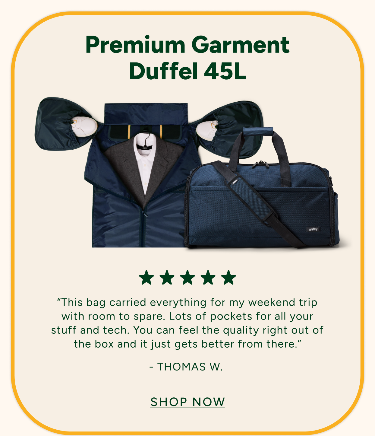 The Premium Garment Duffel 45L