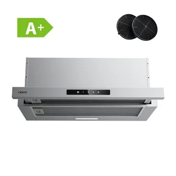 Ciarra 60cm Flachschirmhaube Einbau-Dunstabzugshaube ausziehbar Klasse A+, Dunstabzugshaube Unterbau Ausziehbar Flach, Touch, LED-Beleuchtung CBCS6909A-OW