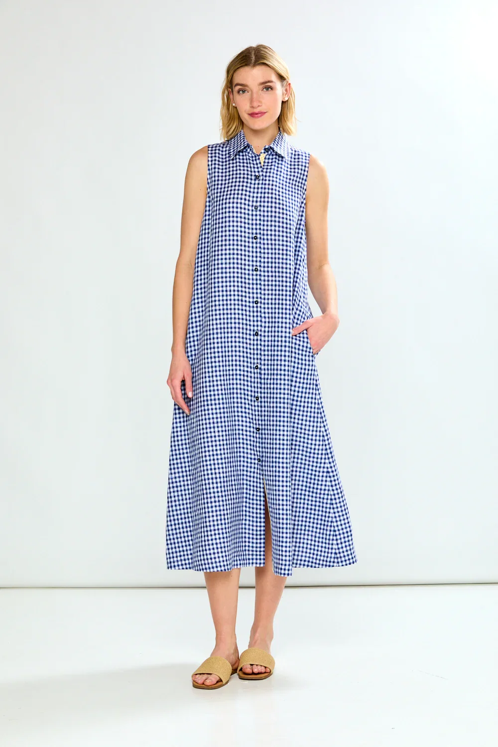 Image of The Sleeveless Hollie in Gingham
