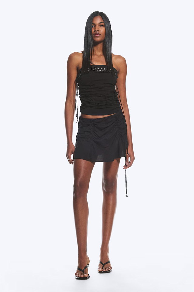 RUCHED MINI SKIRT