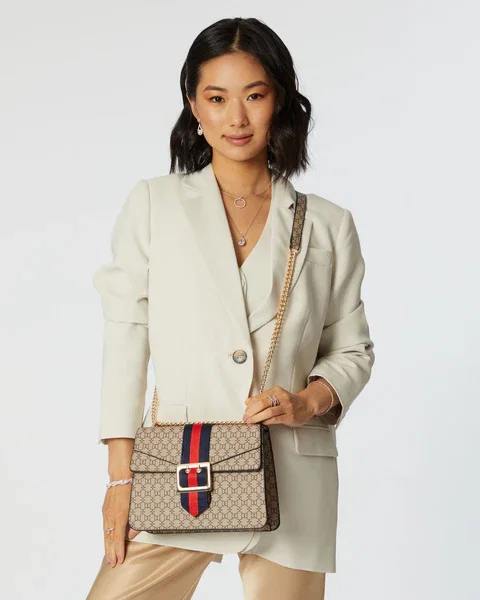 Image of Monogram Buckle Crossbody Bag