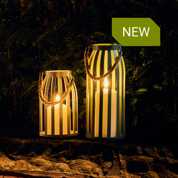LED Metal Lantern with Rope Handle