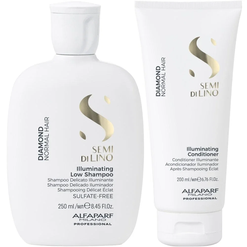 Image of Alfaparf Milano Semi Di Lino Diamond Illuminating Shampoo 250ml & Conditioner 200ml Twin