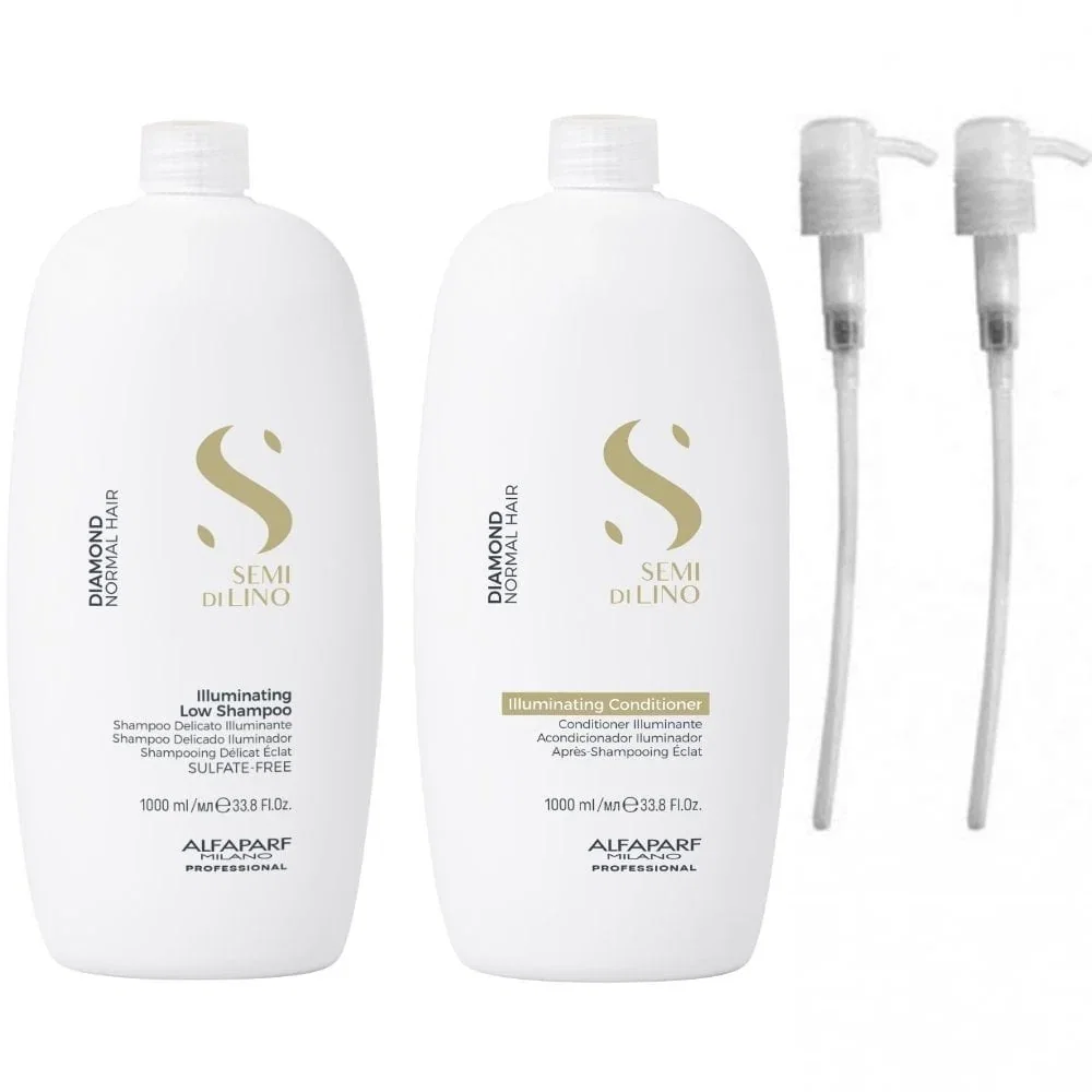 Image of Alfaparf Milano Semi Di Lino Diamond Illuminating Shampoo & Conditioner Twin 2 x 1000ml