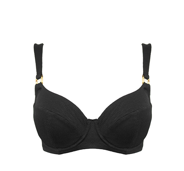 Hawaii Underwired Non Padded Bikini Top - Black