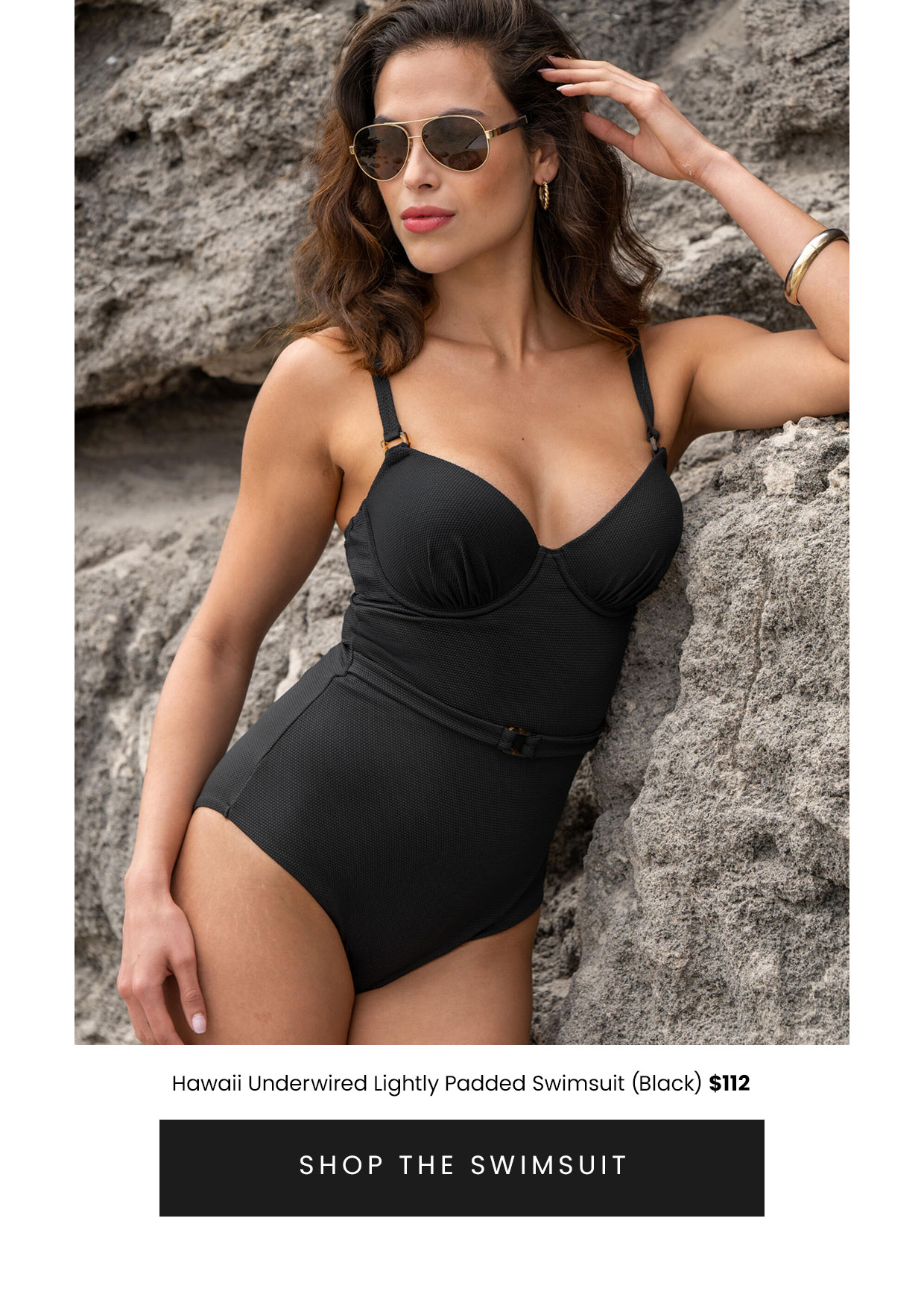 Hawaii Underwired Lightly Padded Swimsuit - Black