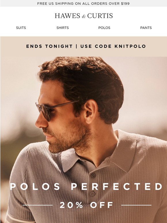 20% Off Knitted Polos, Ends Tonight