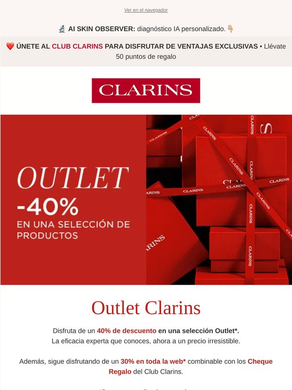 ⏰ Outlet Clarins: últimas unidades