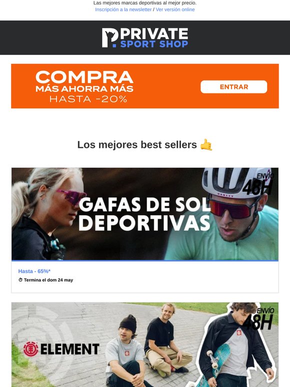 Selección de gafas de sol deportivas hasta el -65% | Element, Asics, Petzl, Nalini ...
