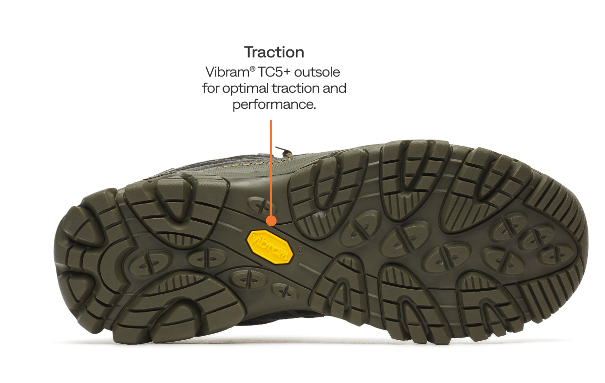 Traction - Vibram® TC5+ outsole for optimal traction and performance.