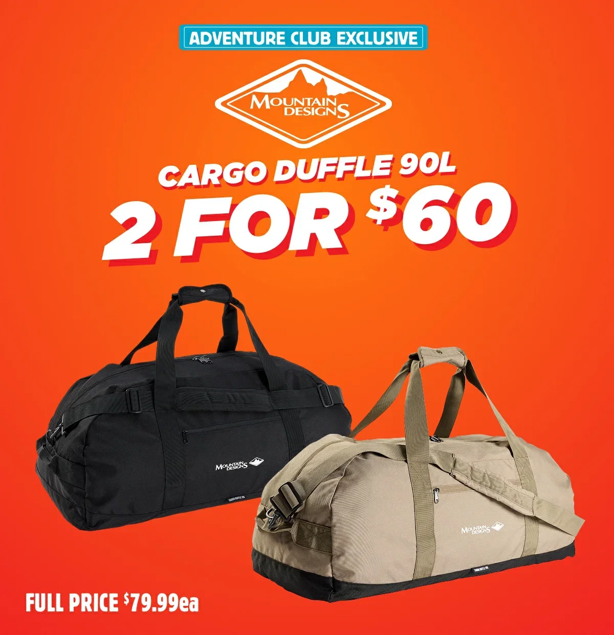 Mountain Designs Cargo Duffle 90L