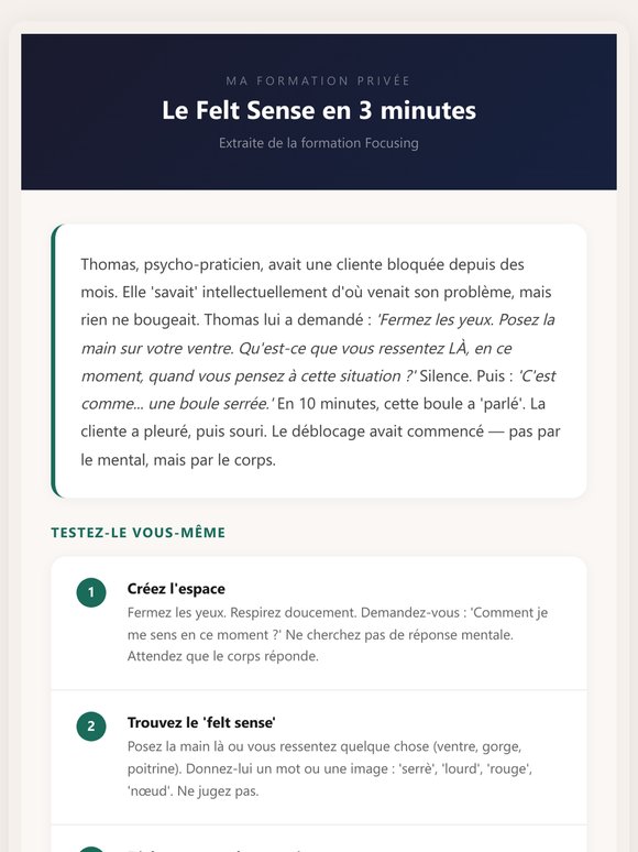 Posez cette question à votre corps (la reponse va vous surprendre)