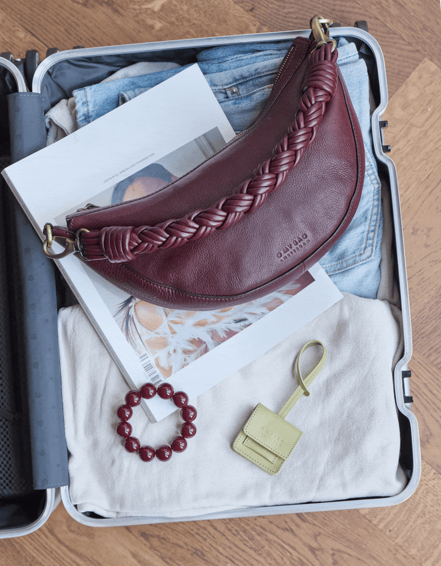 Leo Dark Cherry and Tea Green Harper Bag Cham