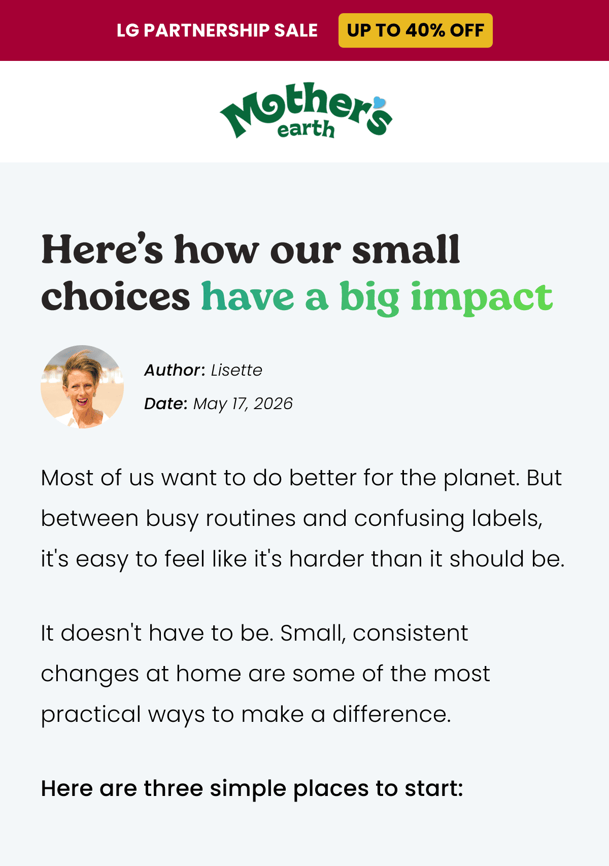 Here’s how our small choices have a big impact