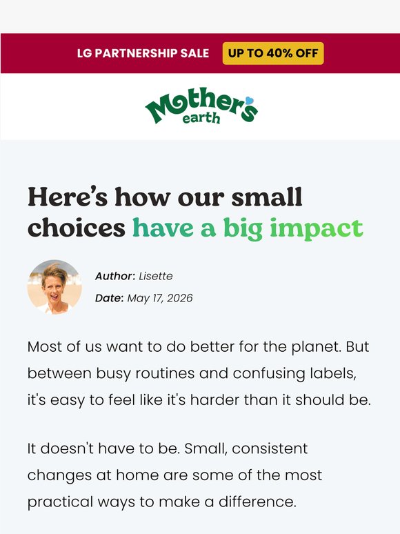 Small choices, big difference 💚