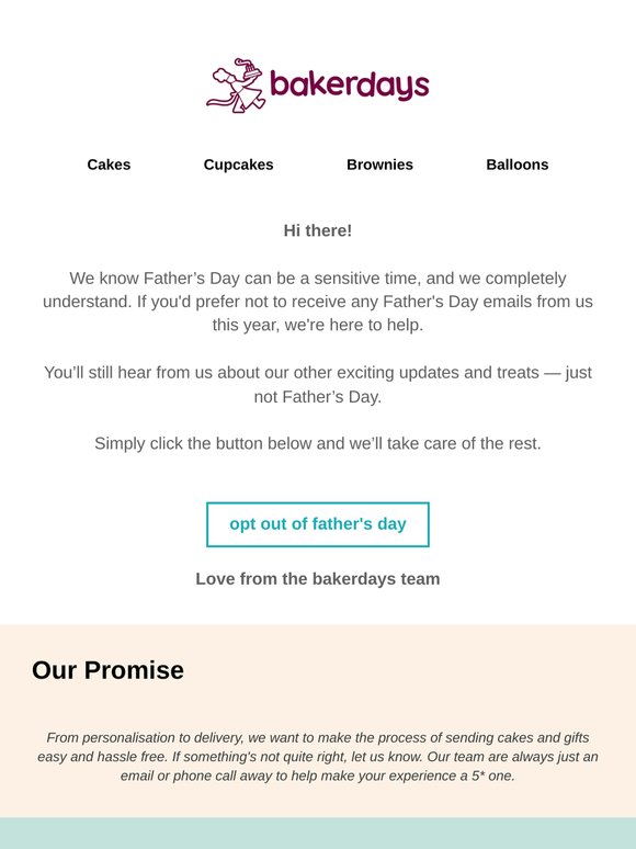 Would you like to opt out of Father's Day emails?