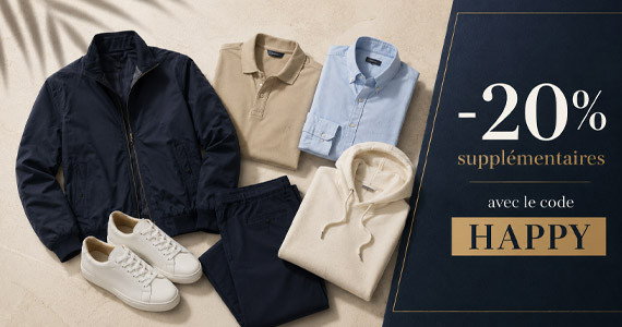 -20% SUP. AVEC LE CODE HAPPY