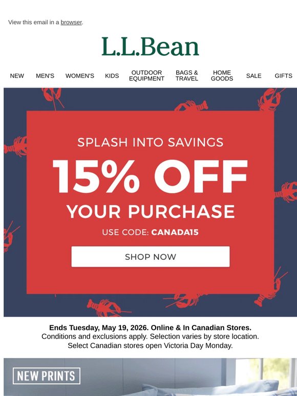 Your Promo Code: CANADA15
