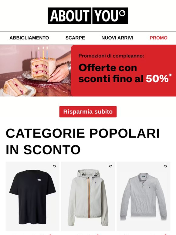 Fino al 30% di sconto nelle nostre OFFERTE di compleanno